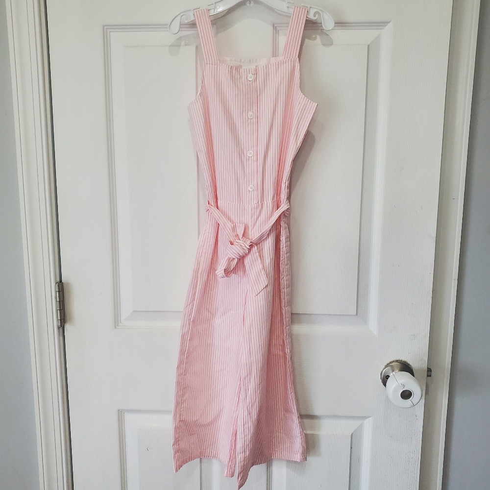 Gymboree Girls Pink Striped Sleeveless Jumpsuit Size 6 New